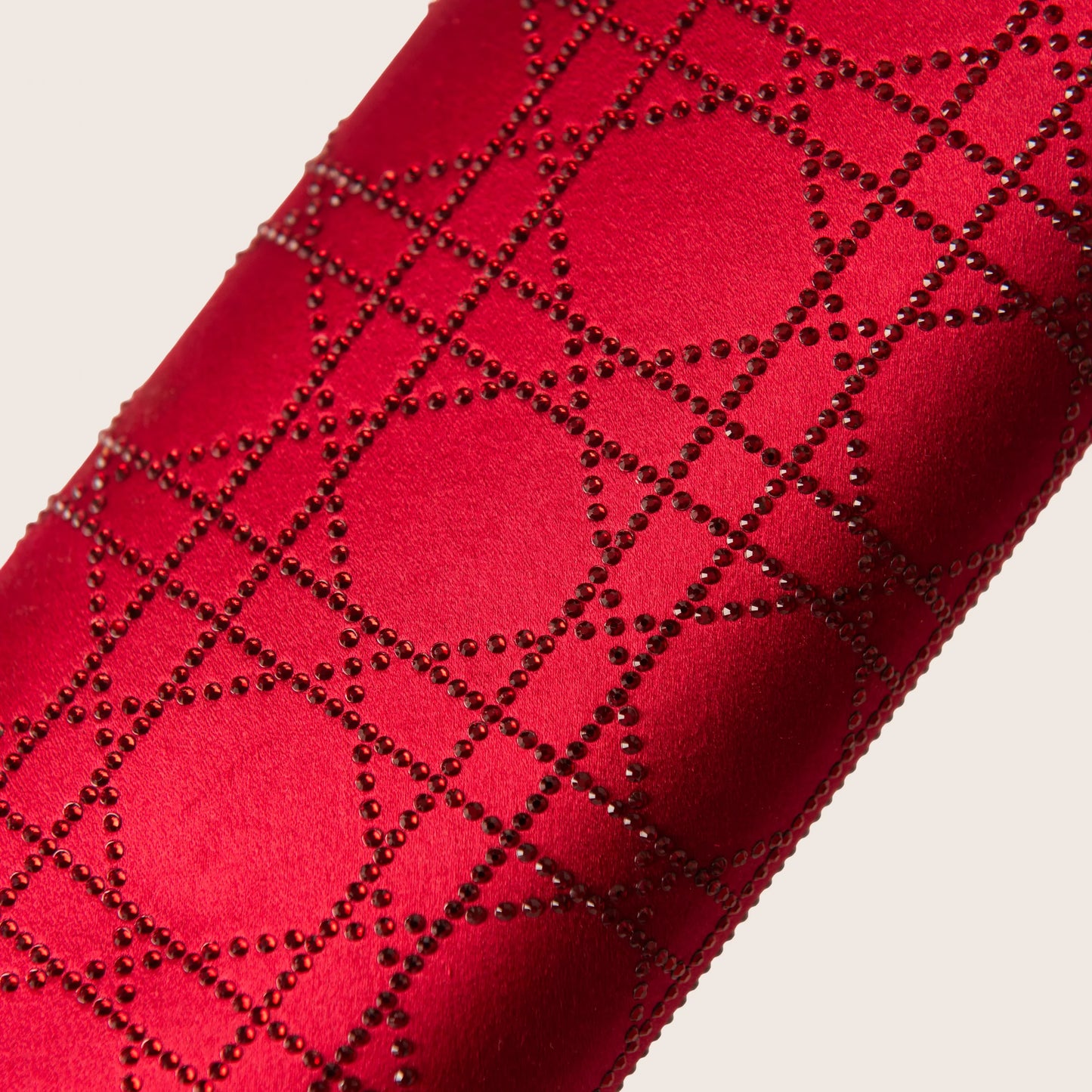 Christian Dior Red Cannage Quilted Satin Clutch