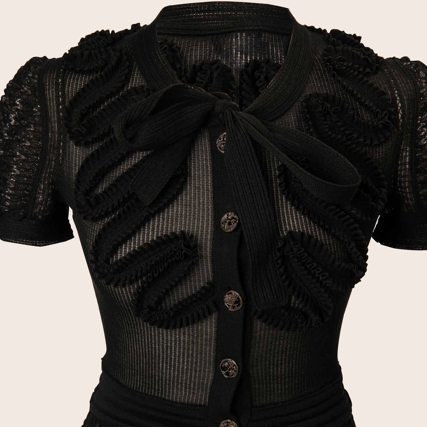 Chanel Black Knit Dress with Bow
