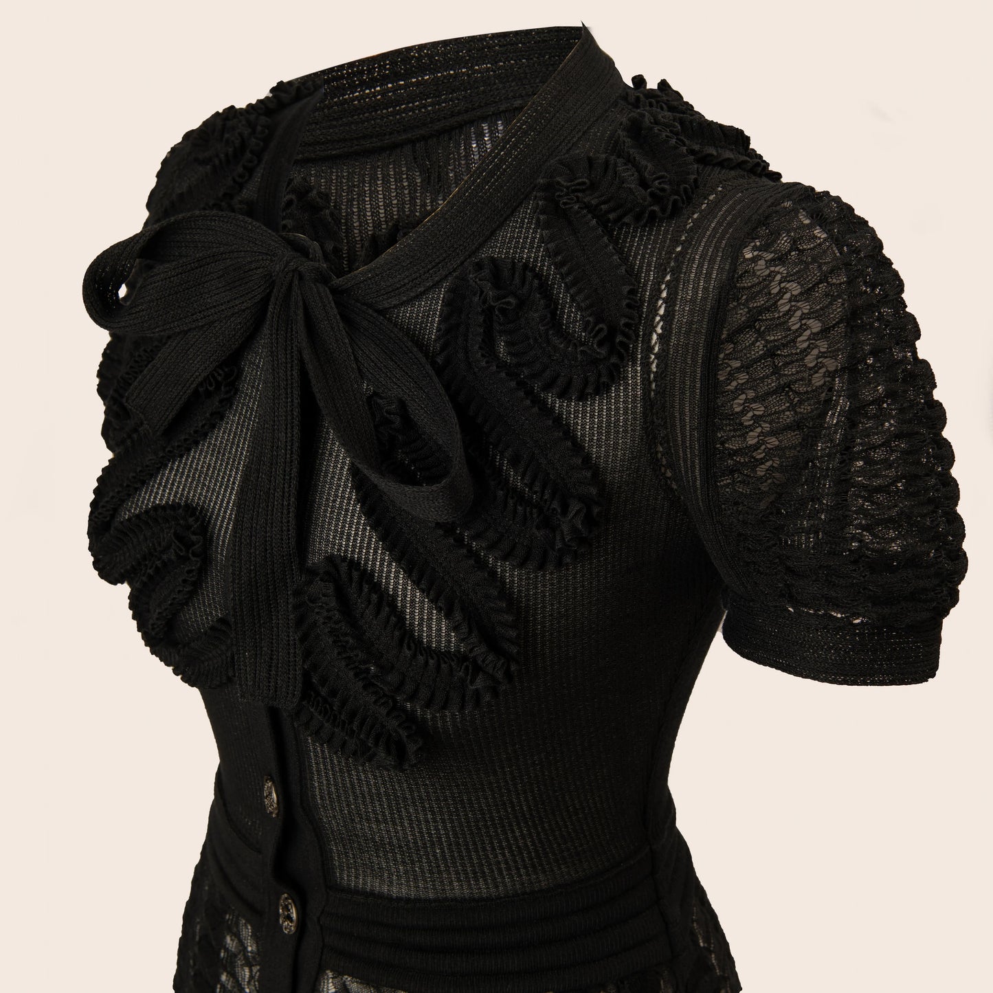 Chanel Black Knit Dress with Bow