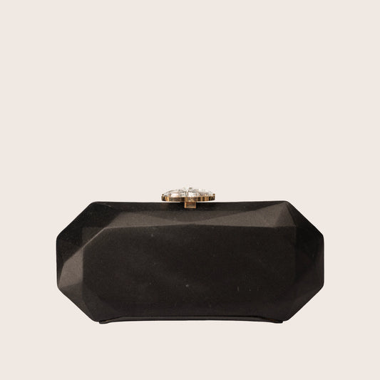 Chanel 2008 Swarovski CC Clasp Clutch Bag - Black