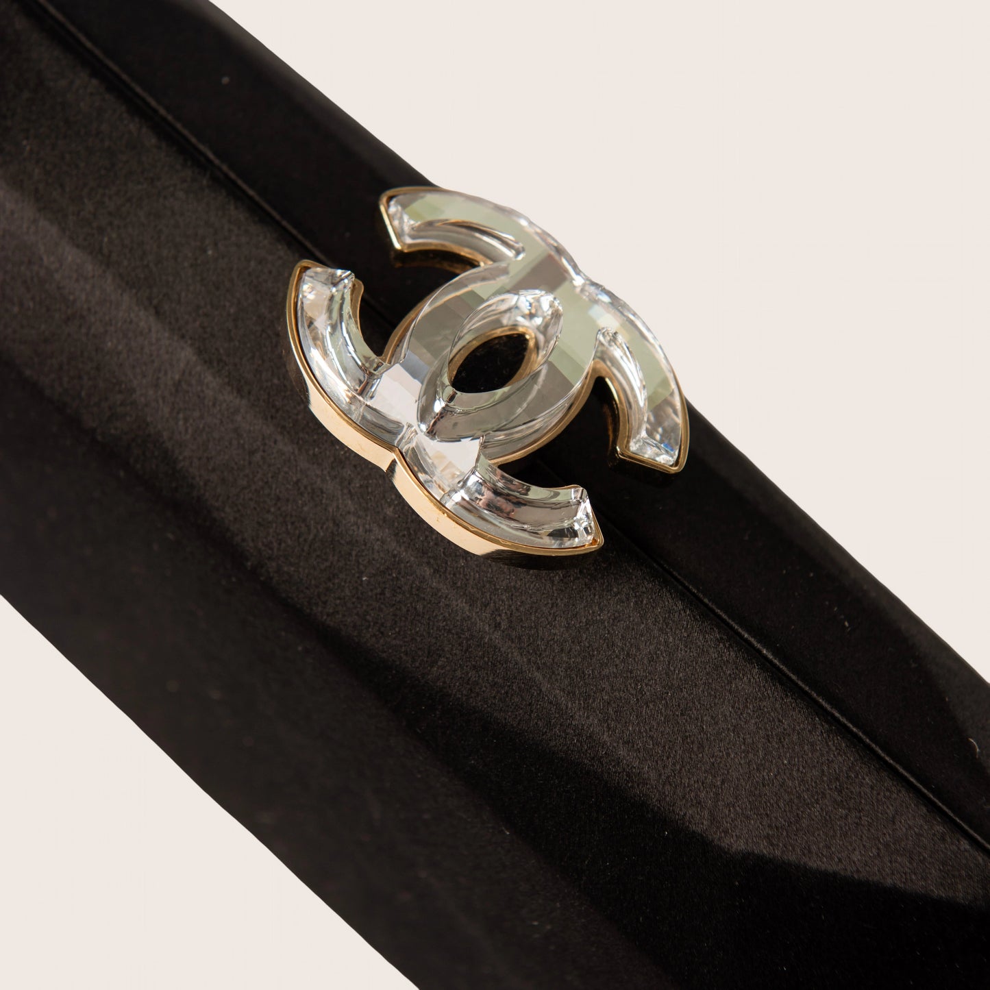 Chanel 2008 Swarovski CC Clasp Clutch Bag - Black