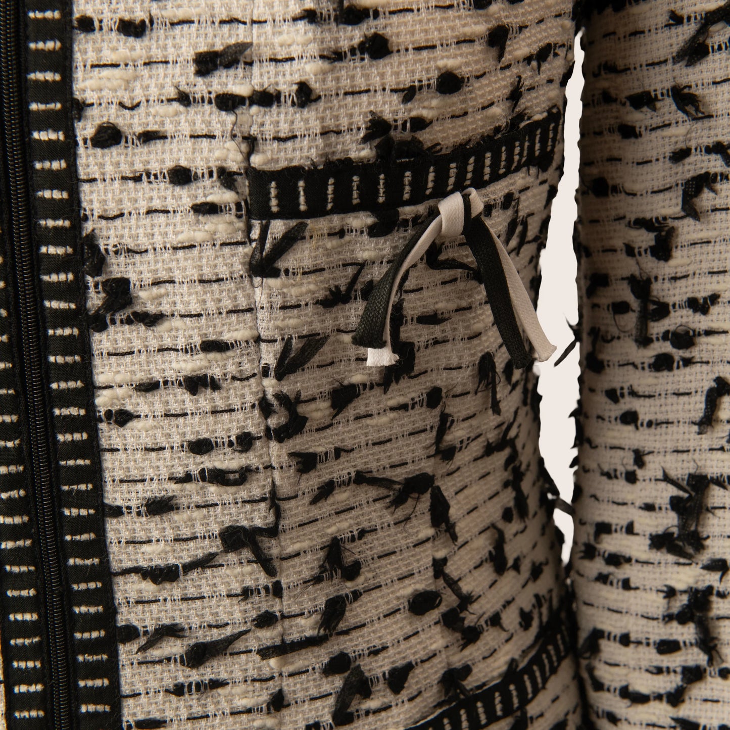 Chanel Cream & Black Bouclé Knit Cardigan-Jacket