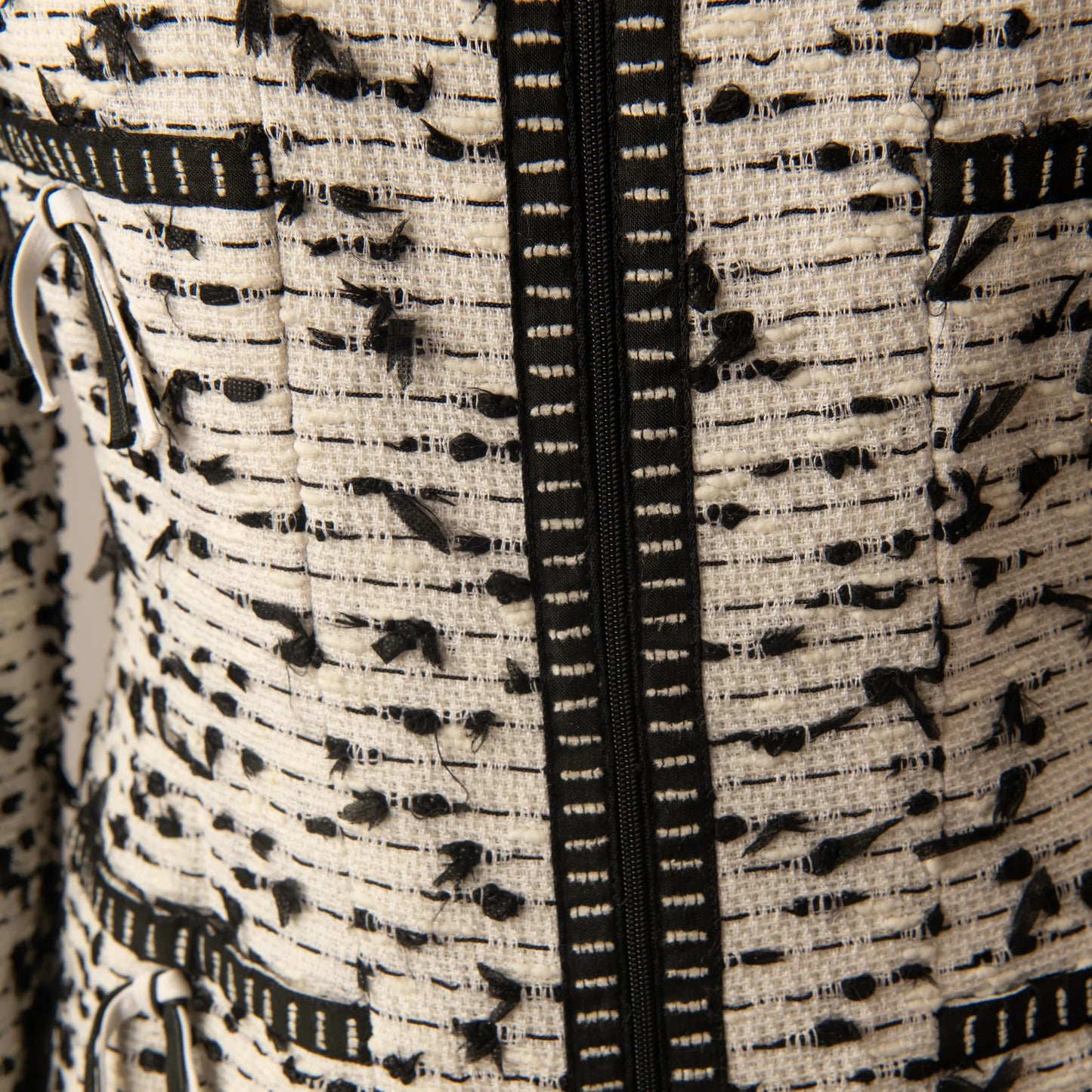 Chanel Cream & Black Bouclé Knit Cardigan-Jacket