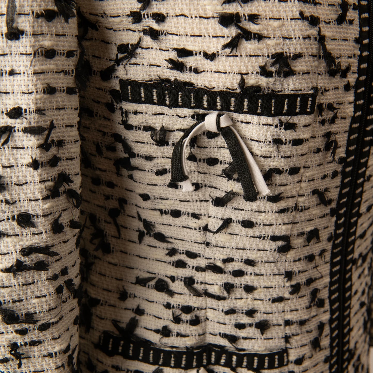 Chanel Cream & Black Bouclé Knit Cardigan-Jacket