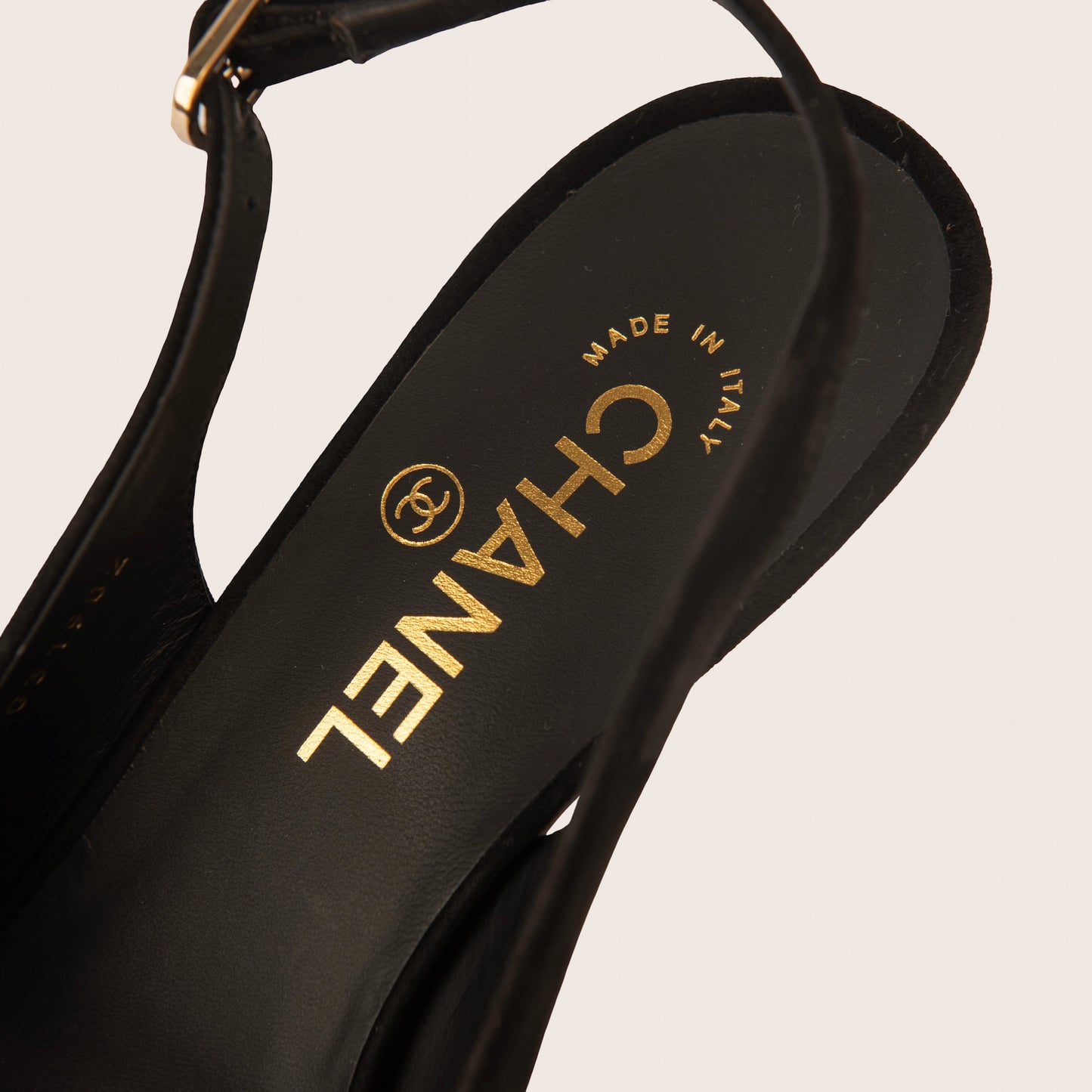 Chanel Black Suede Slingback Pumps