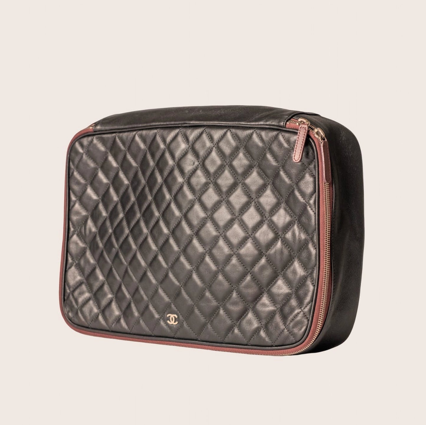 Chanel Black Quilted Lambskin Laptop Case
