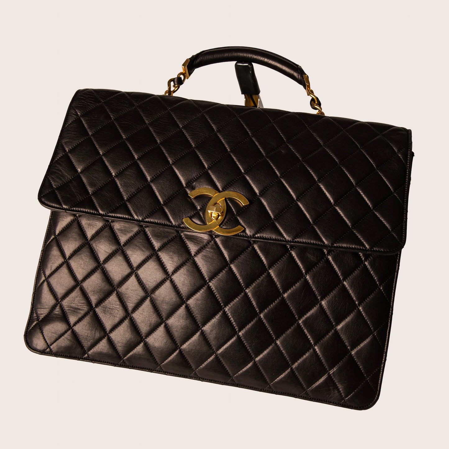 Chanel Quilted Briefcase Business Handbag