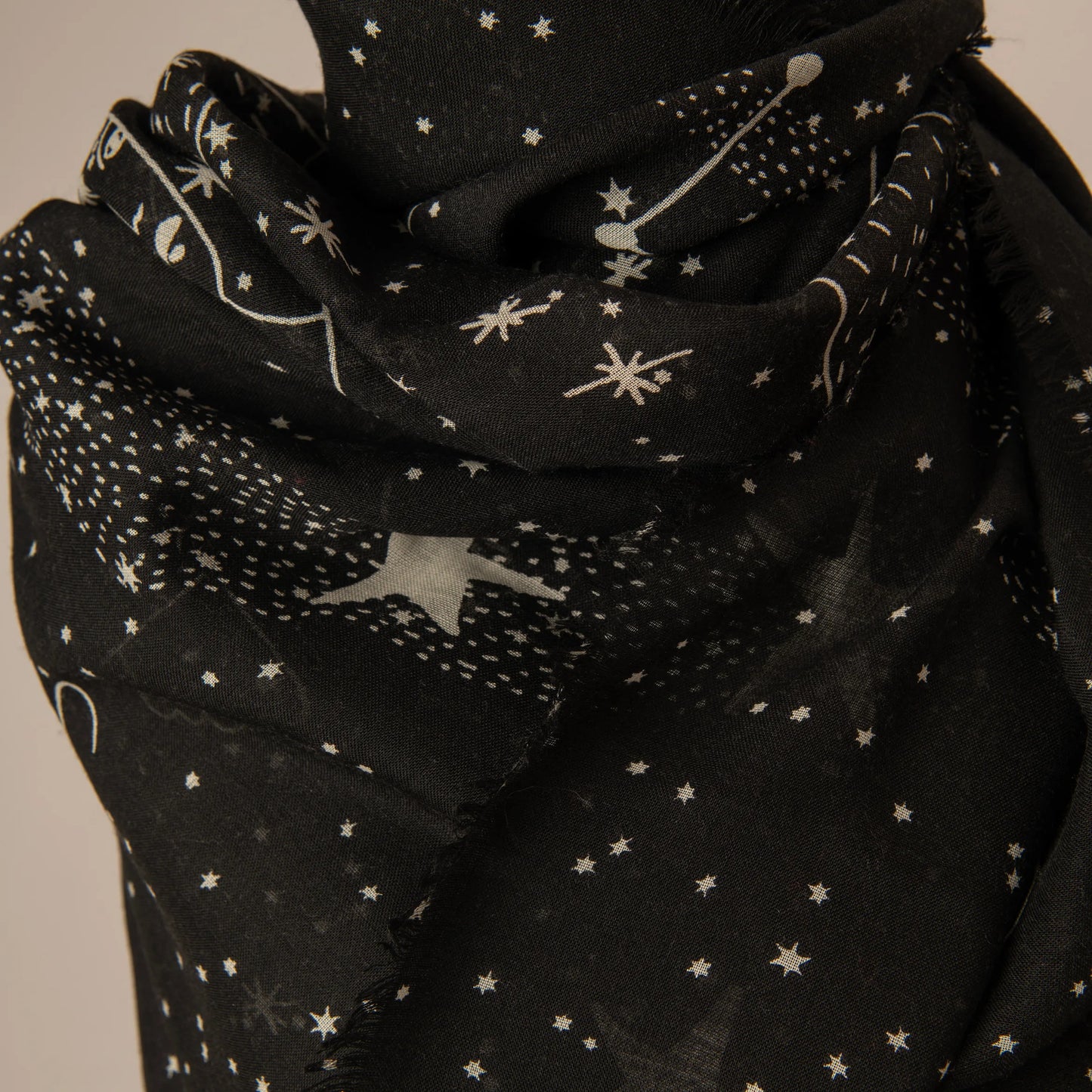 Chanel Black Starry Sky Scarf