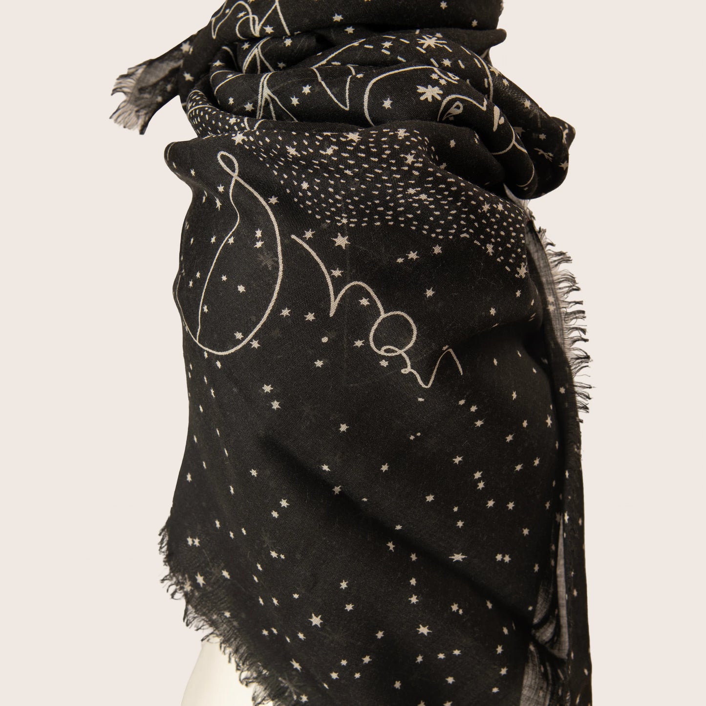 Chanel Black Starry Sky Scarf