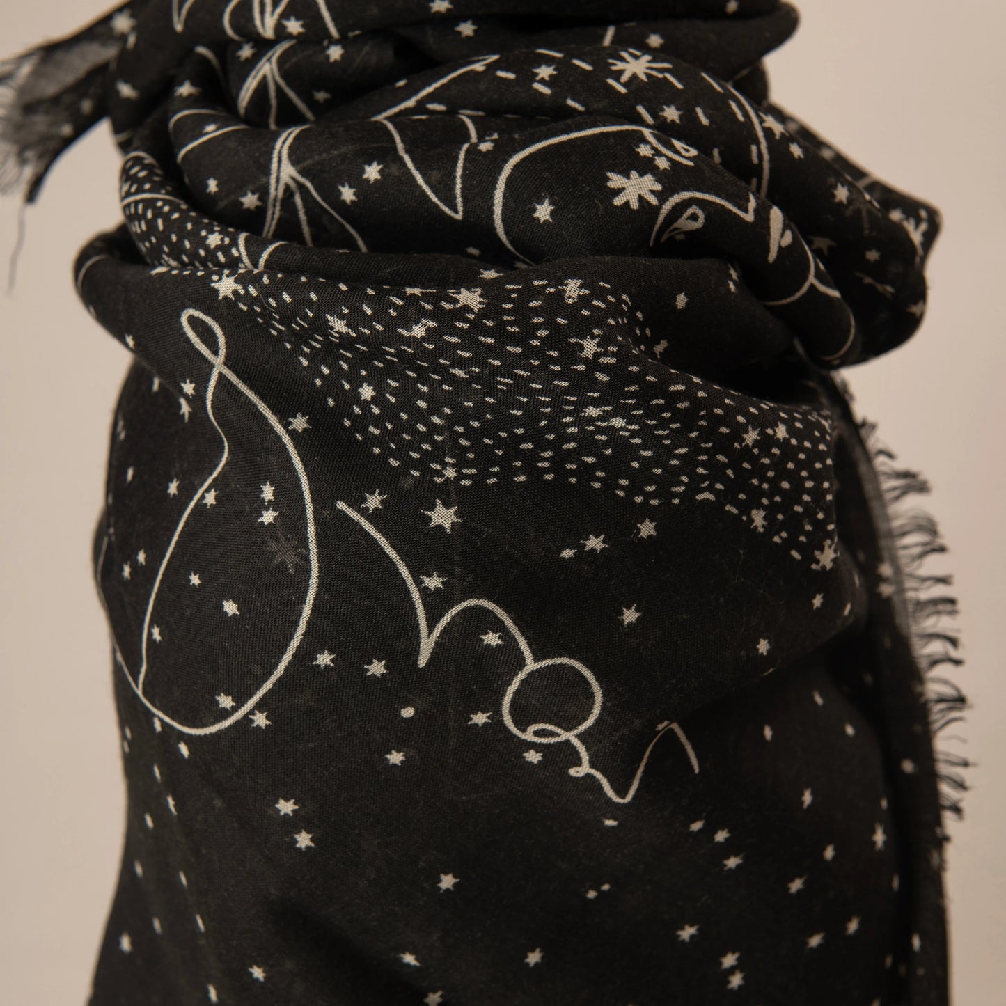 Chanel Black Starry Sky Scarf