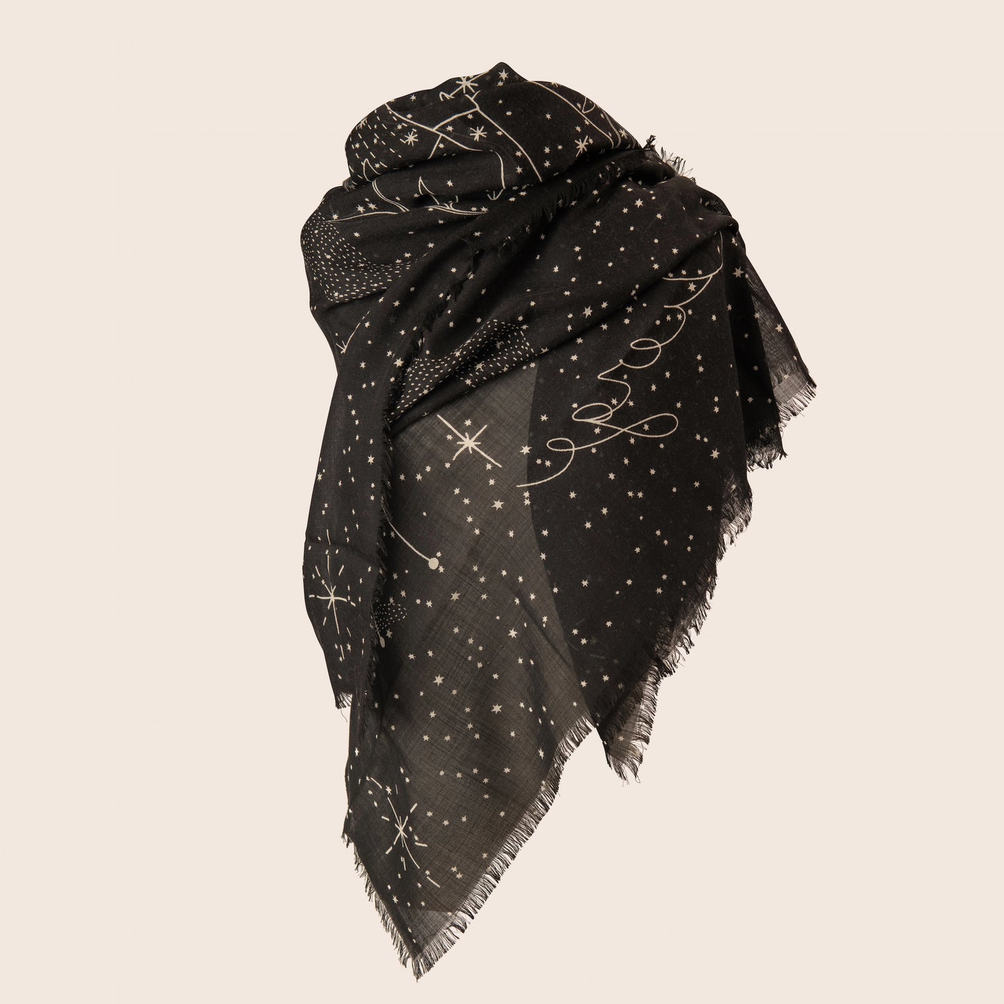 Chanel Black Starry Sky Scarf