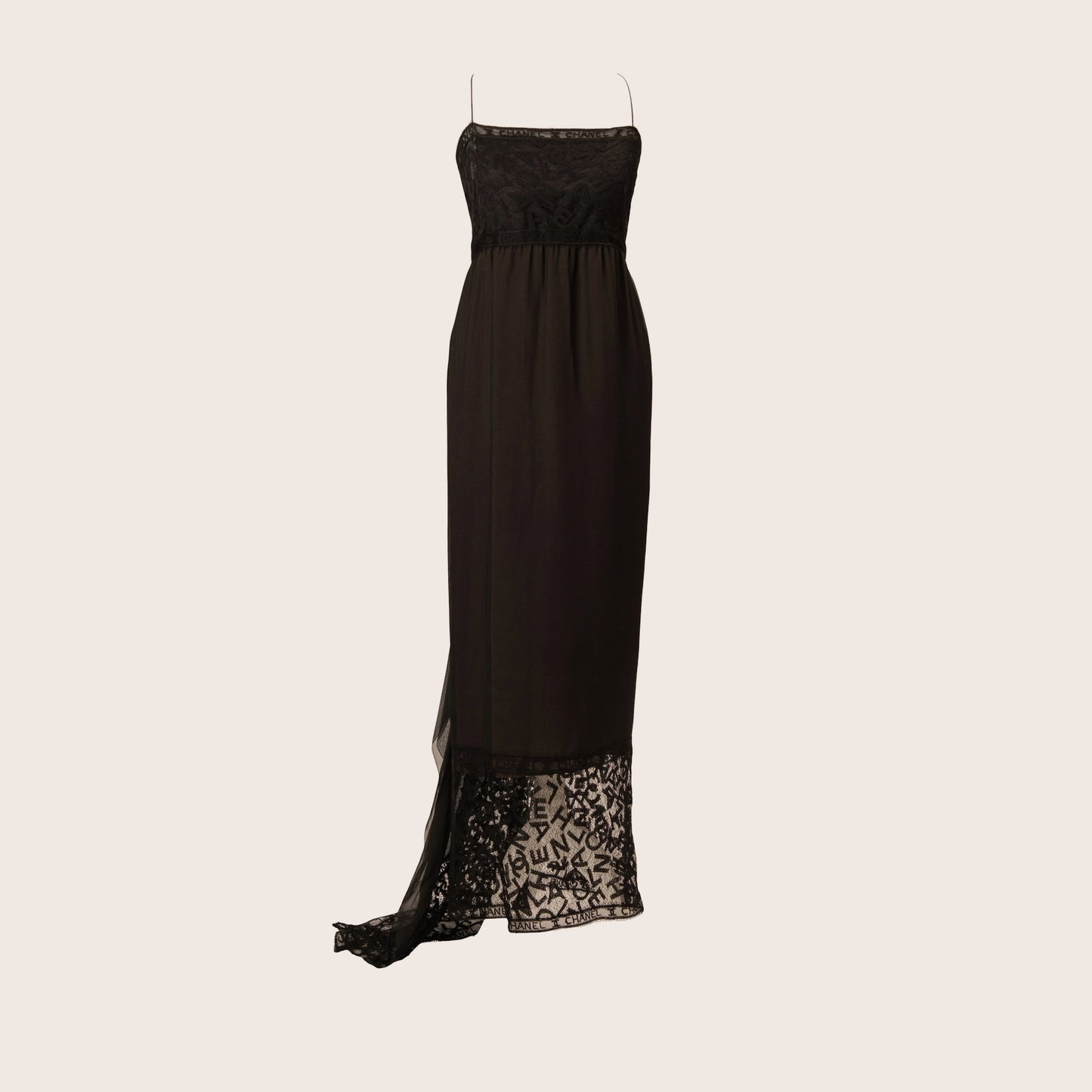 Chanel Black Lace Strap Dress