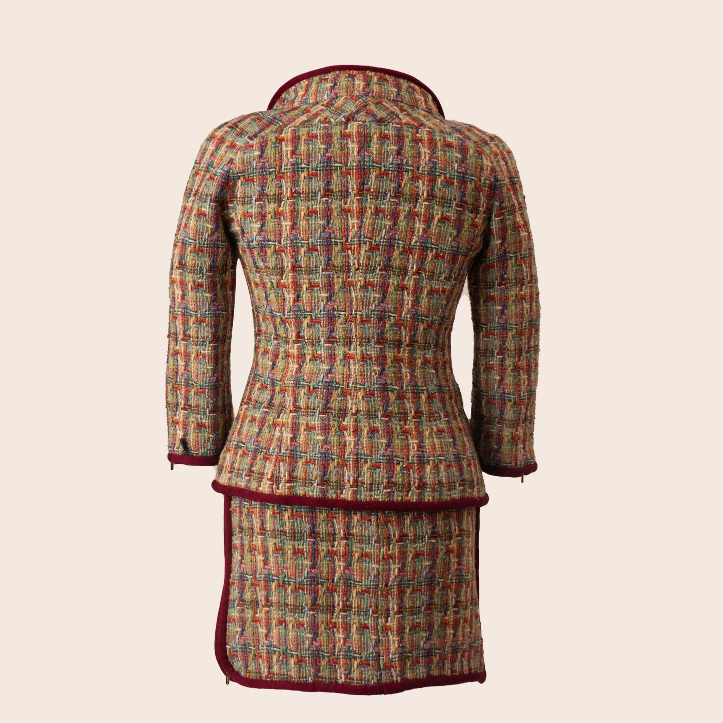 Chanel Multicolor Tweed Jacket and Skirt Set