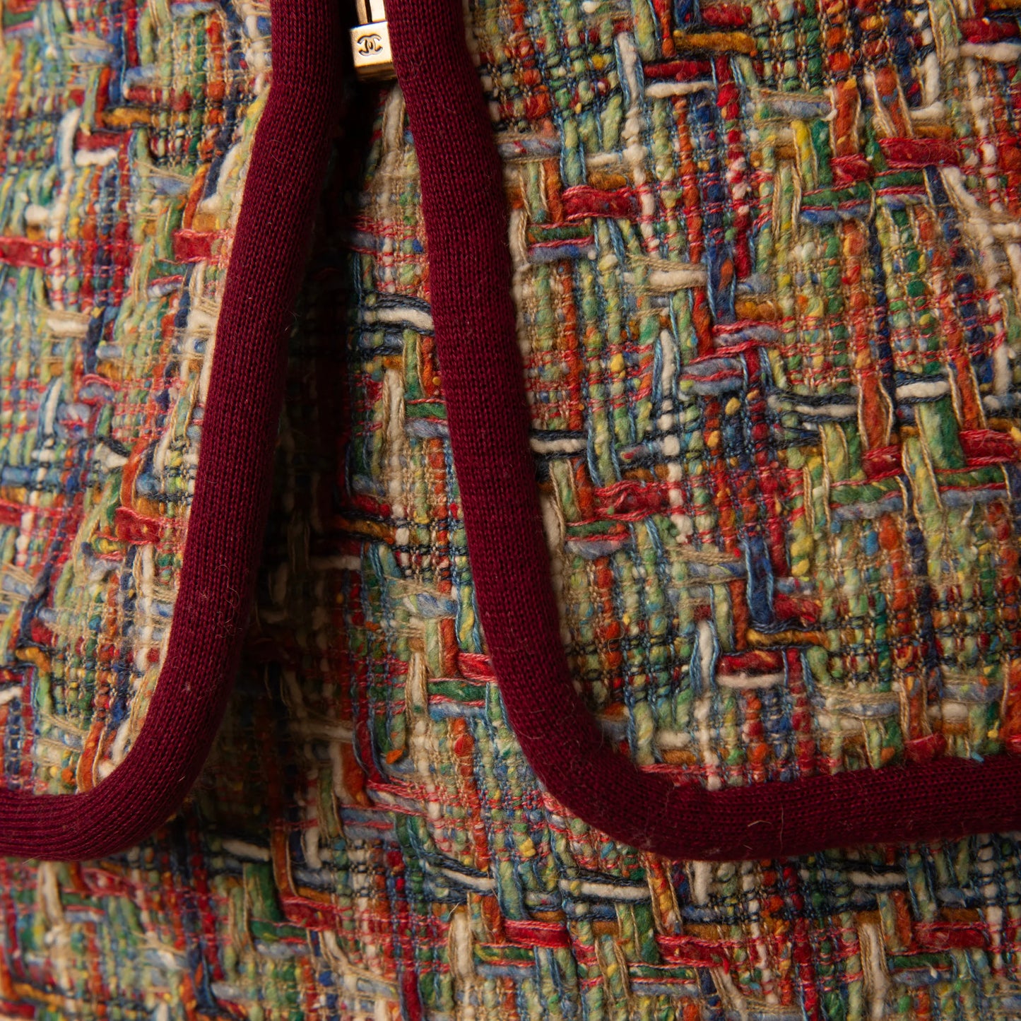 Chanel Multicolor Tweed Jacket and Skirt Set