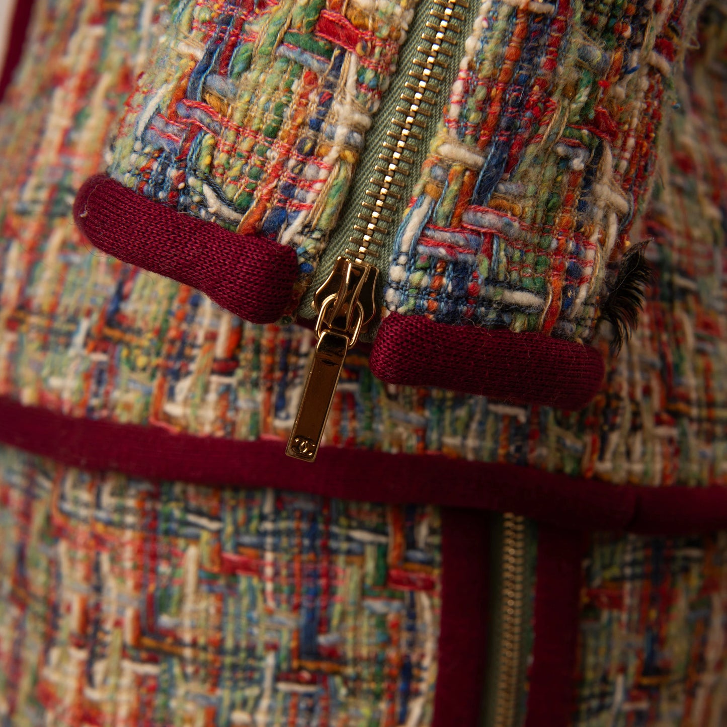 Chanel Multicolor Tweed Jacket and Skirt Set