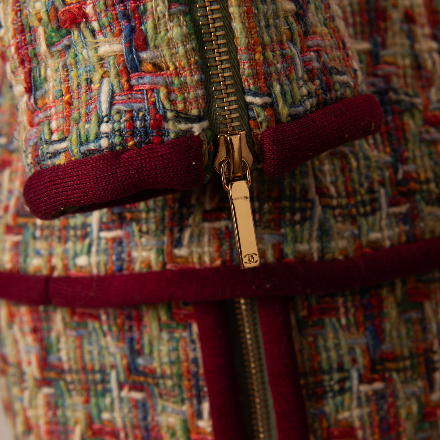 Chanel Multicolor Tweed Jacket and Skirt Set