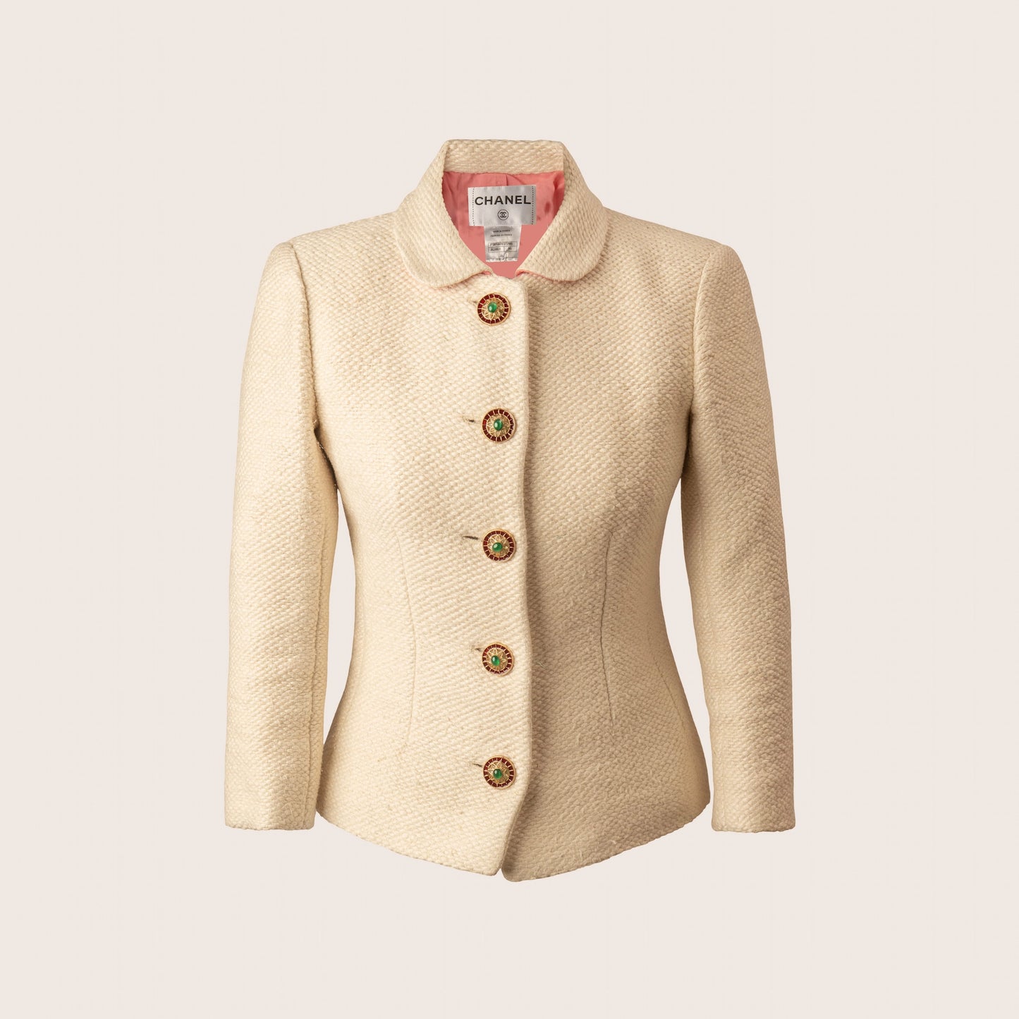 Chanel Cream Jewel Button Jacket