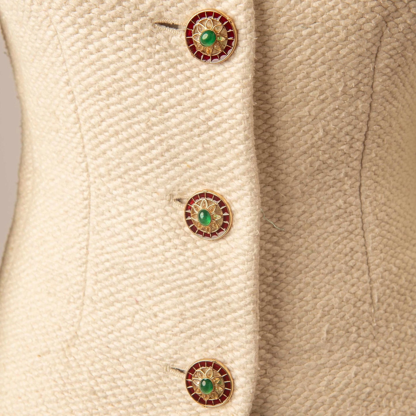 Chanel Cream Jewel Button Jacket