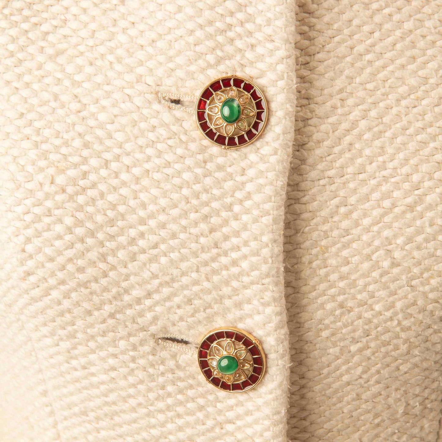 Chanel Cream Jewel Button Jacket