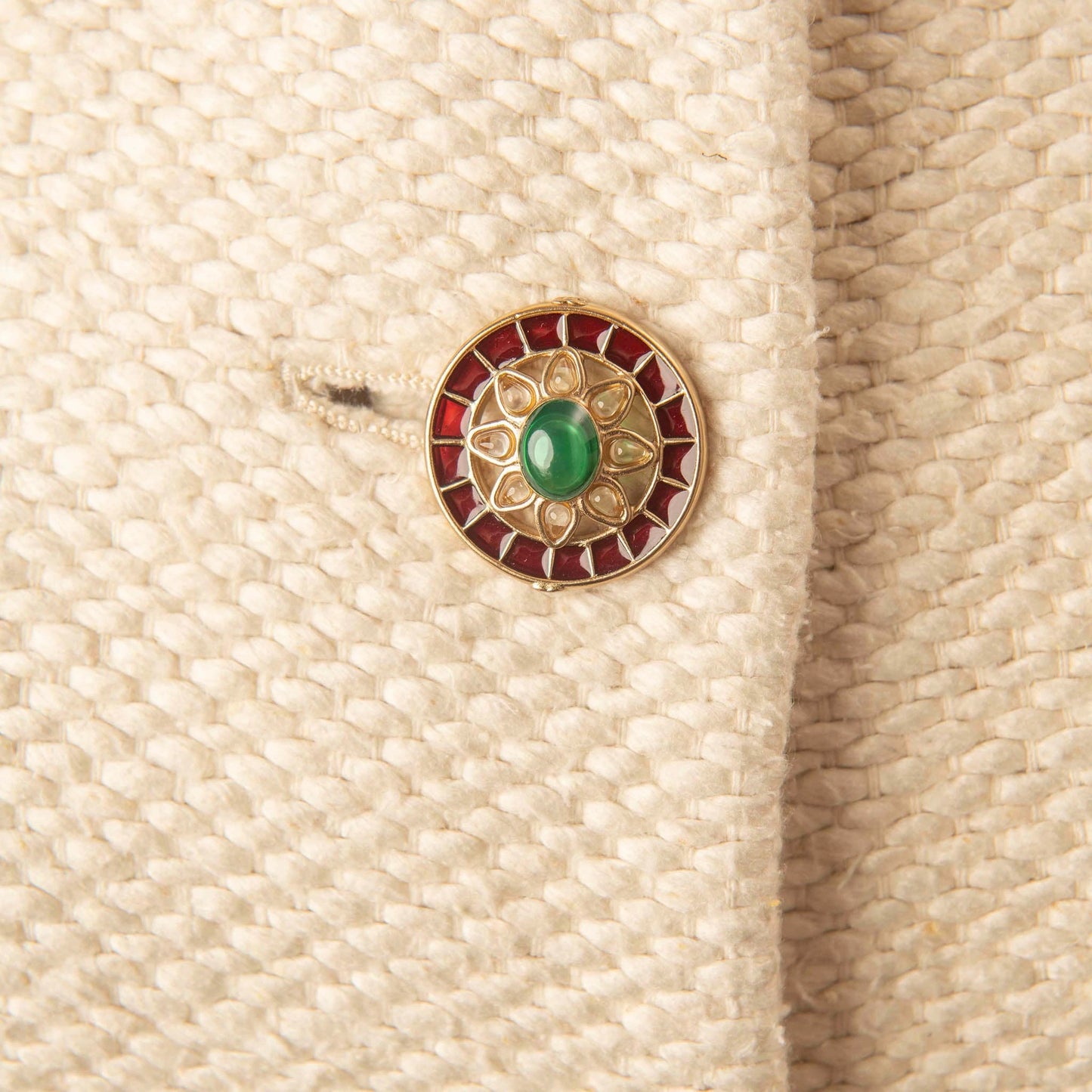 Chanel Cream Jewel Button Jacket