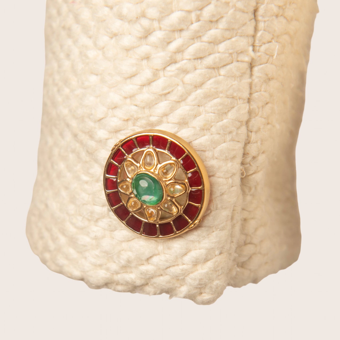 Chanel Cream Jewel Button Jacket