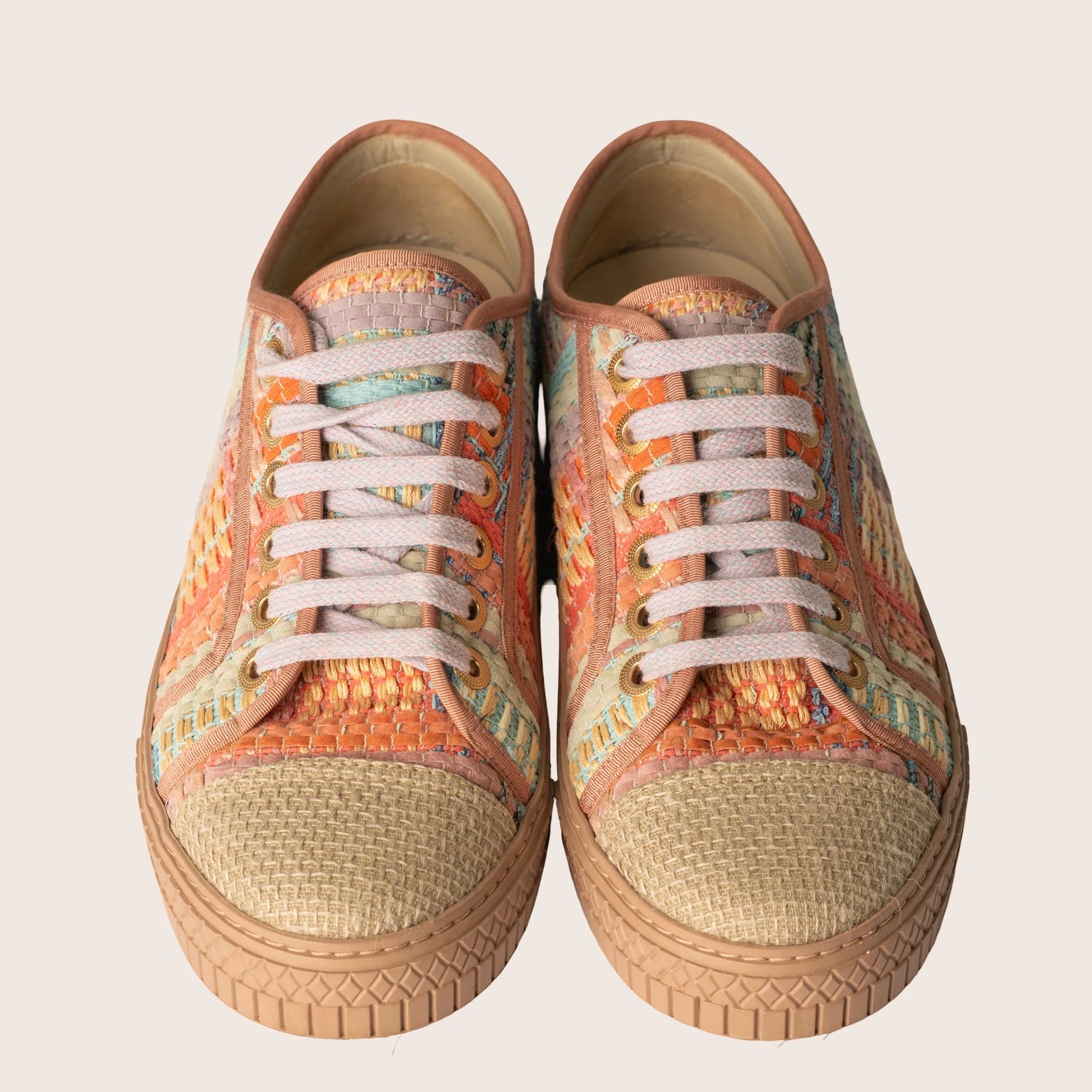 Chanel Multicolor Tweed CC Low Top Sneakers