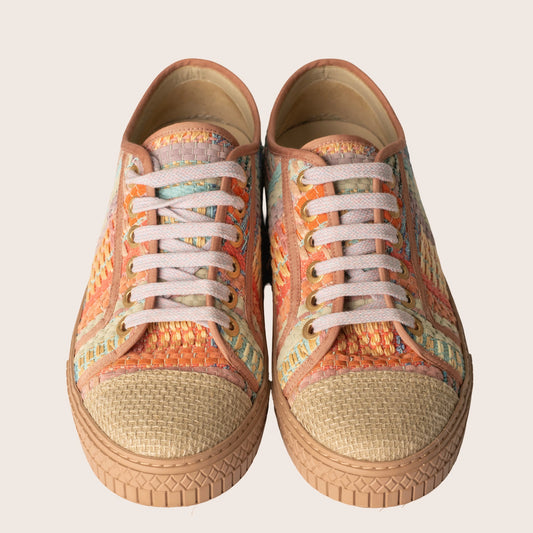 Chanel Multicolor Tweed CC Low Top Sneakers