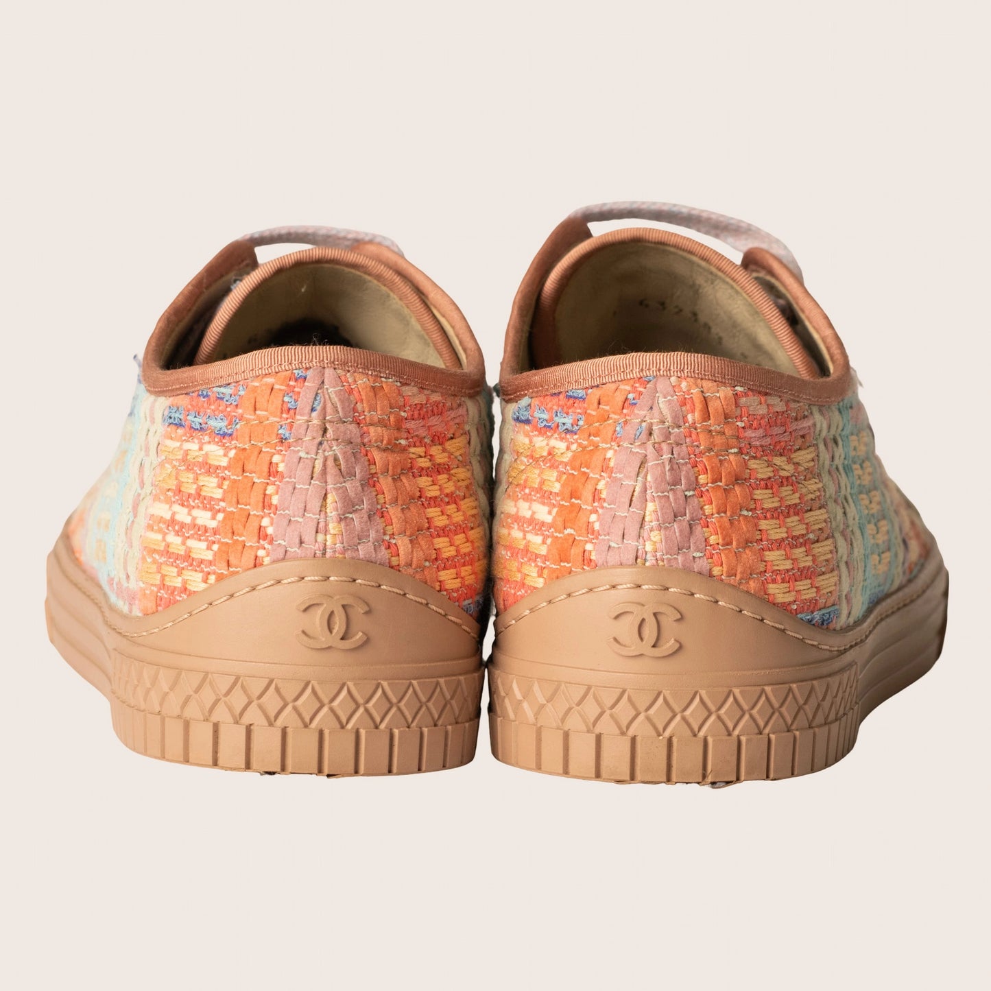 Chanel Multicolor Tweed CC Low Top Sneakers