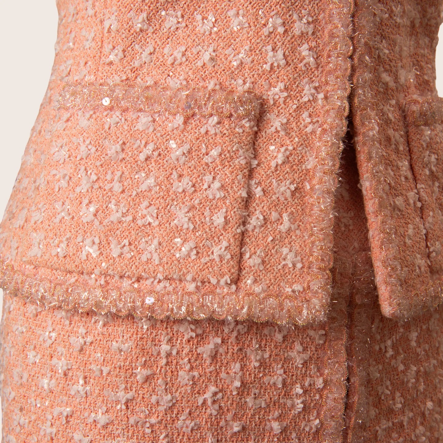 Chanel Pink Tweed Jacket and Skirt Set
