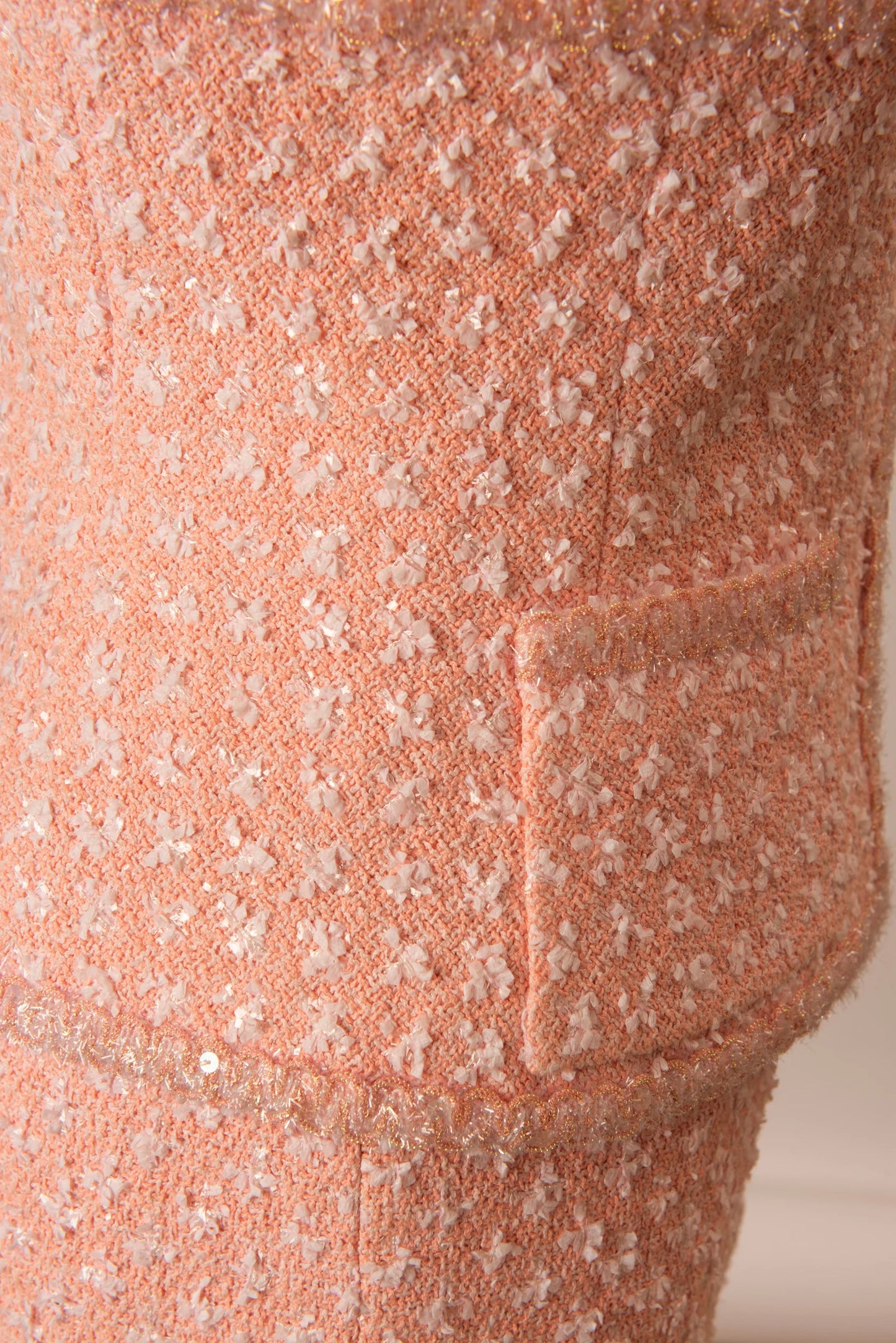 Chanel Pink Tweed Jacket and Skirt Set