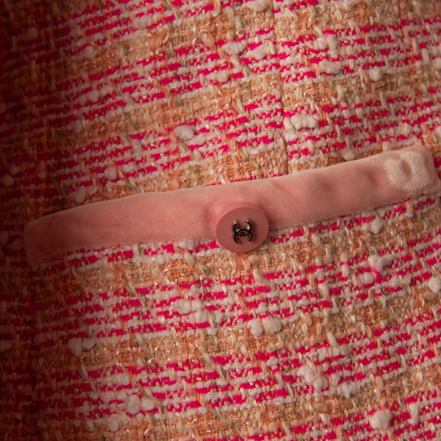 Chanel Pink Tweed Jacket and Skirt Set