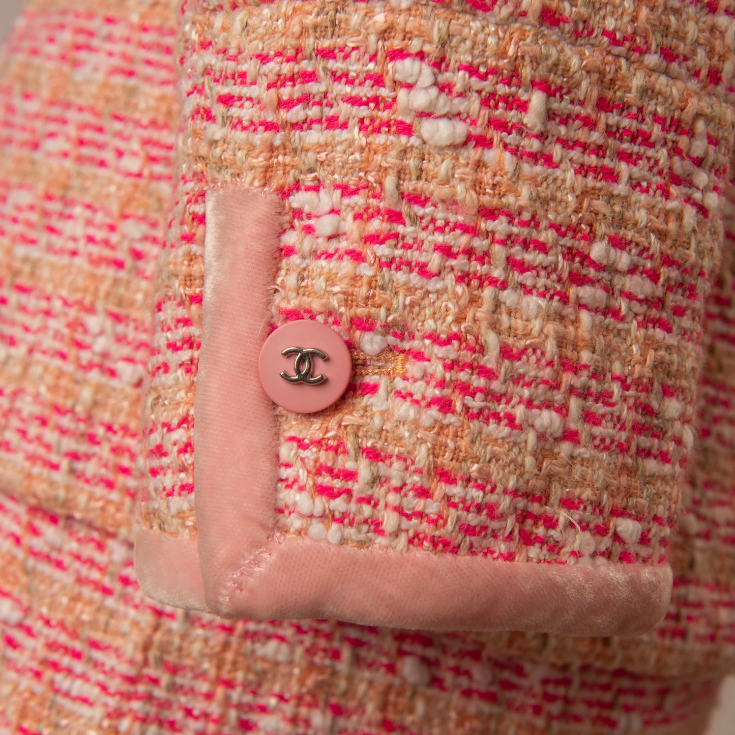 Chanel Pink Tweed Jacket and Skirt Set