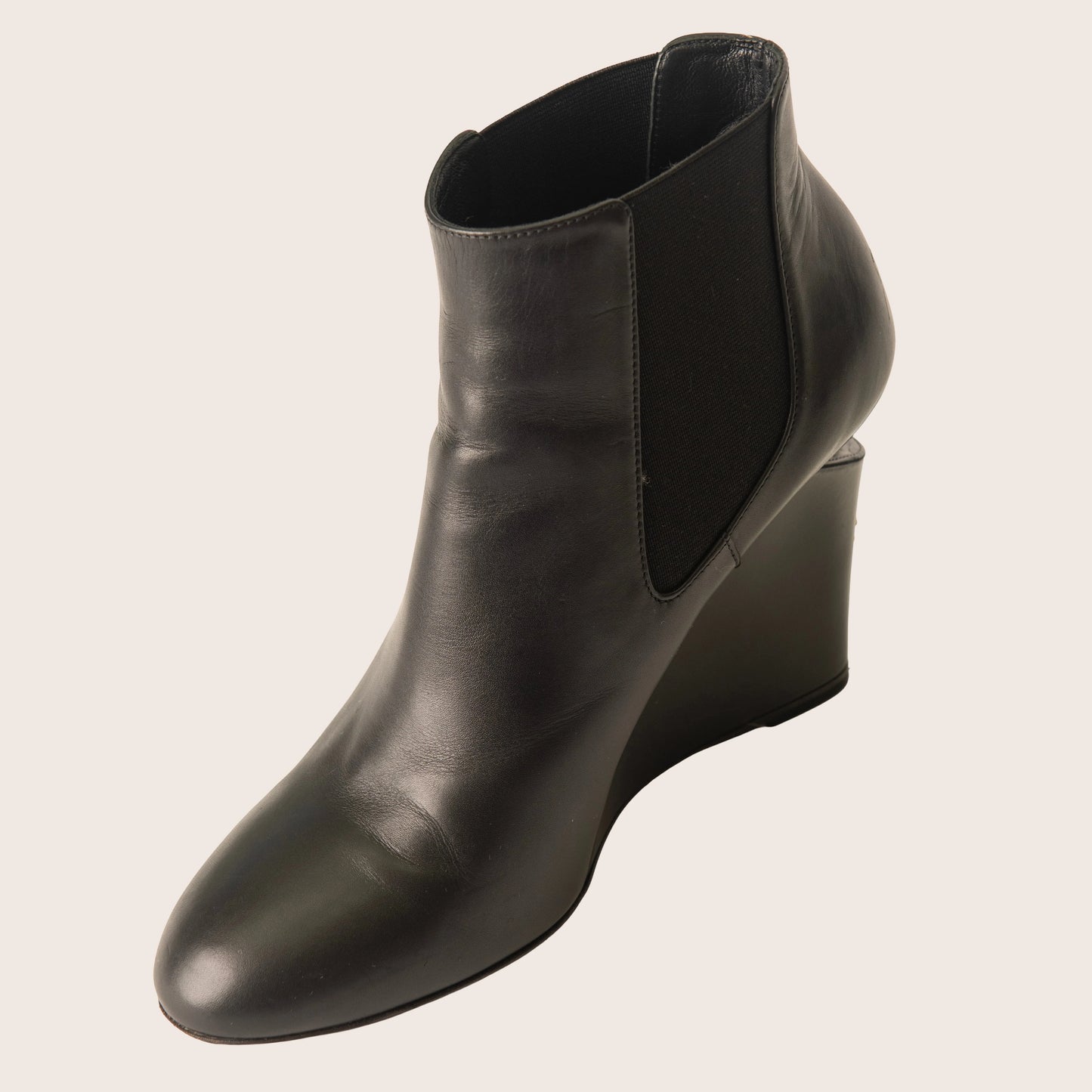 Chanel 2015 Interlocking CC Logo Chelsea Boots - Black