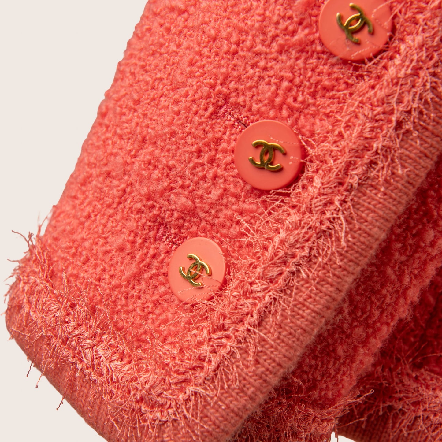 Chanel Tailored Coral Bouclé Jacket
