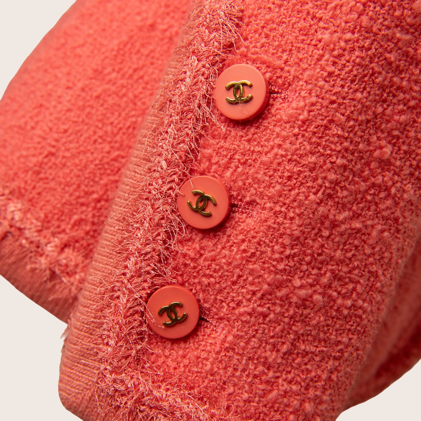 Chanel Tailored Coral Bouclé Jacket