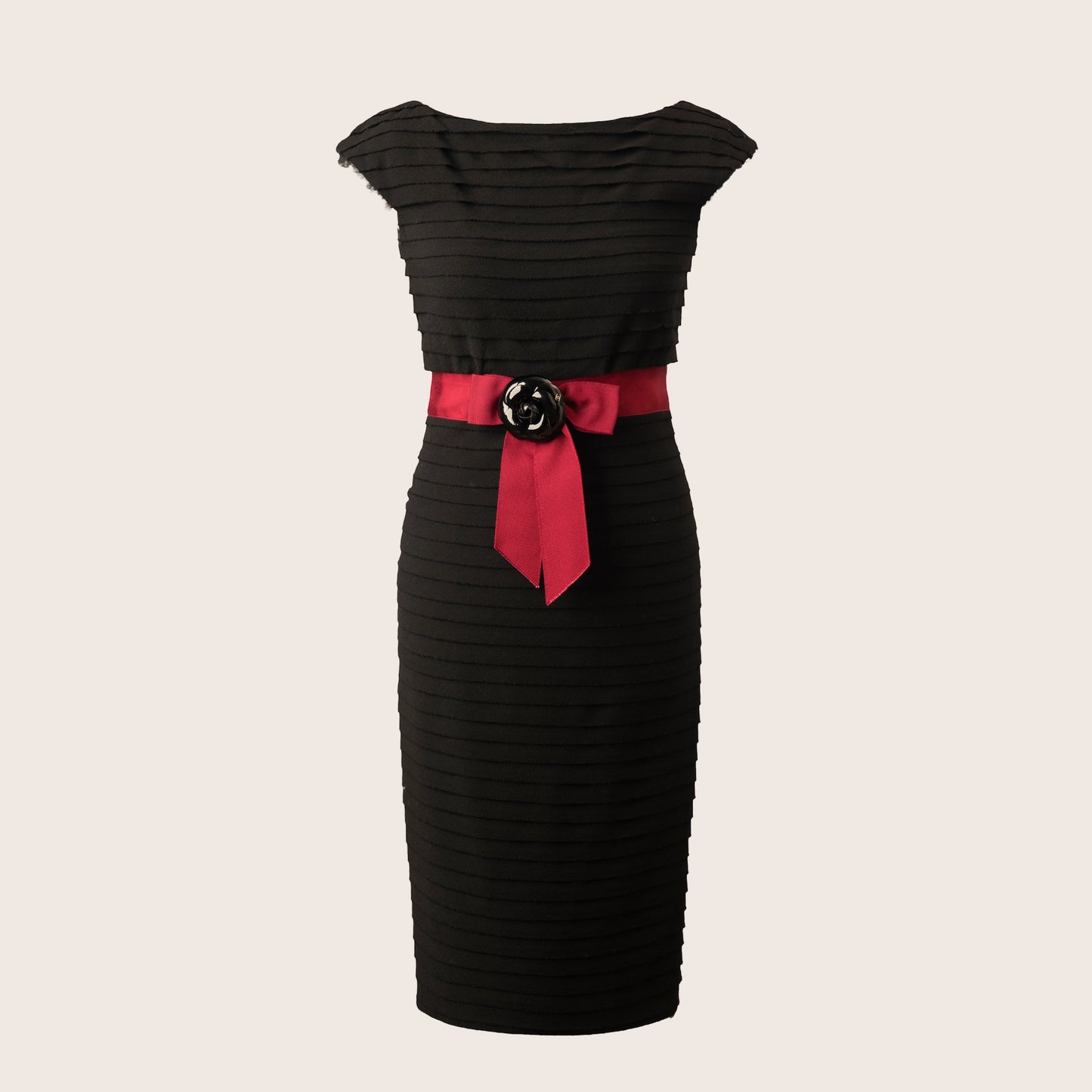 Chanel Black and Red Striped Dress