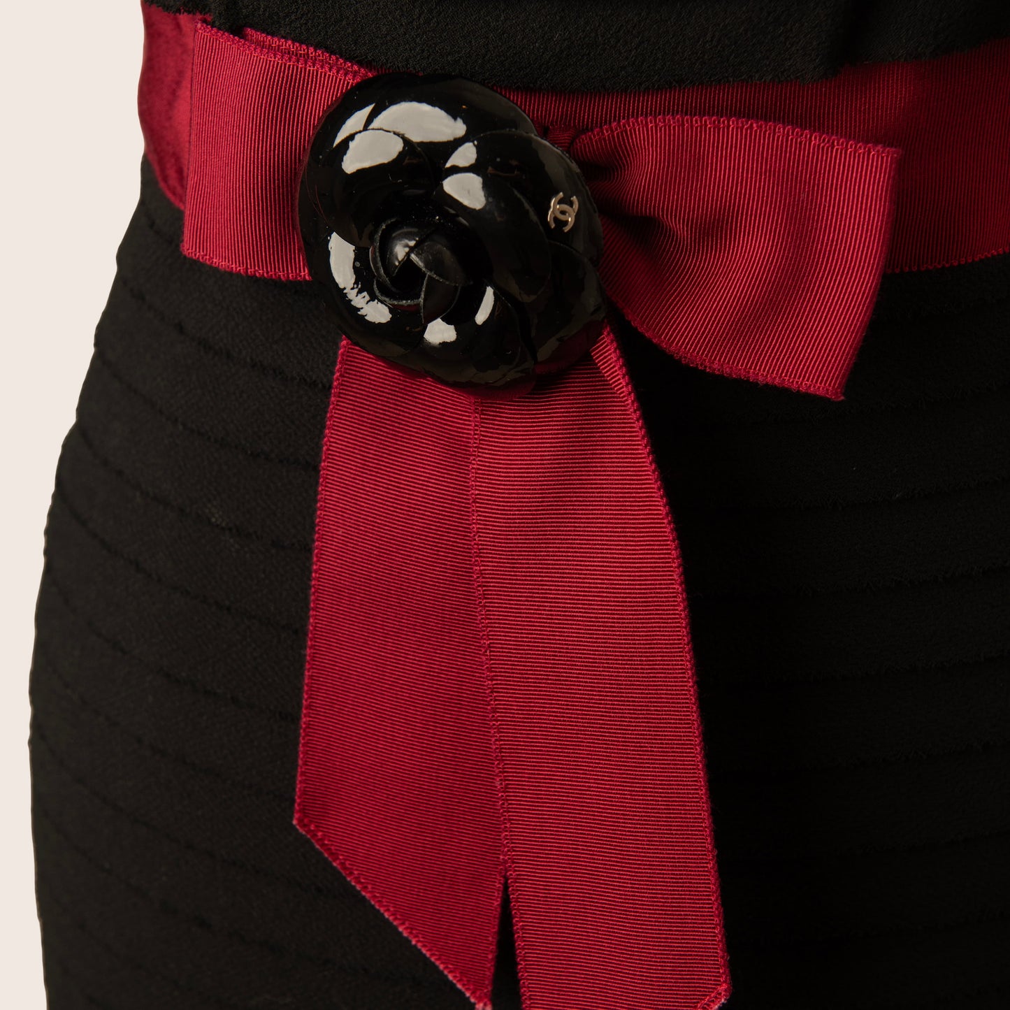 Chanel Black and Red Striped Dress