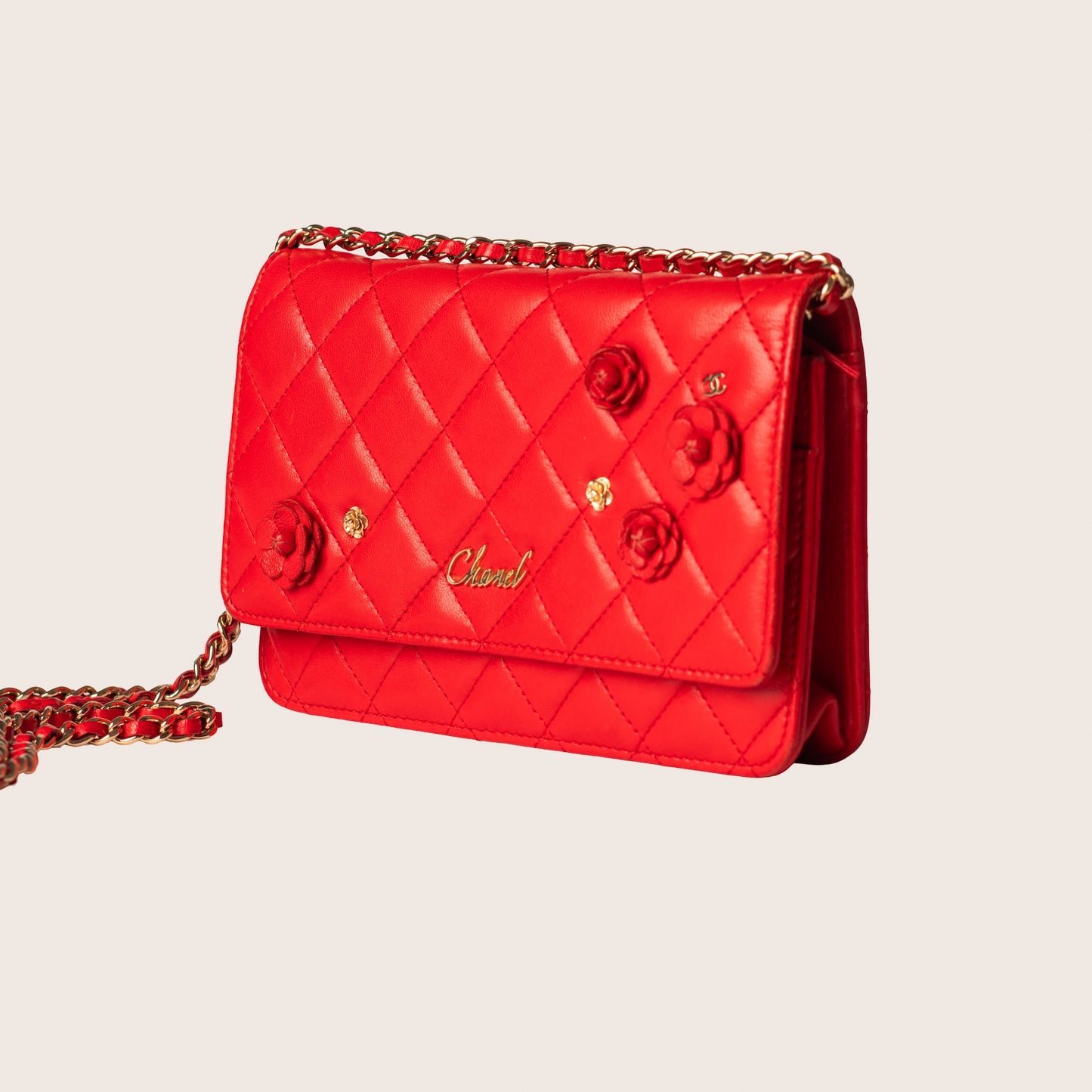 Chanel Camellia Zip Around Wristlet Wallet