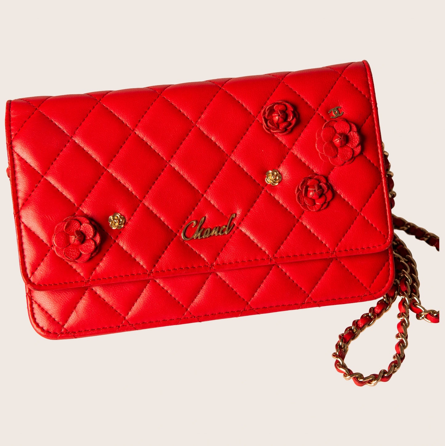 Chanel Camellia Zip Around Wristlet Wallet