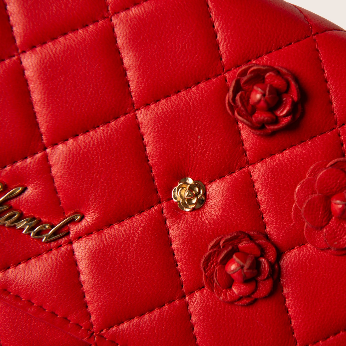 Chanel Camellia Zip Around Wristlet Wallet