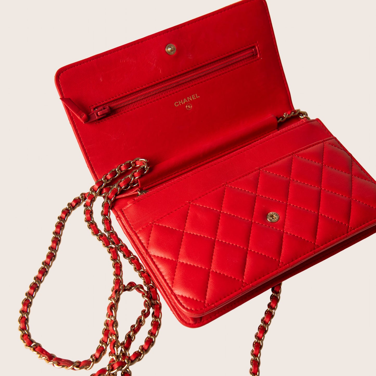 Chanel Camellia Zip Around Wristlet Wallet