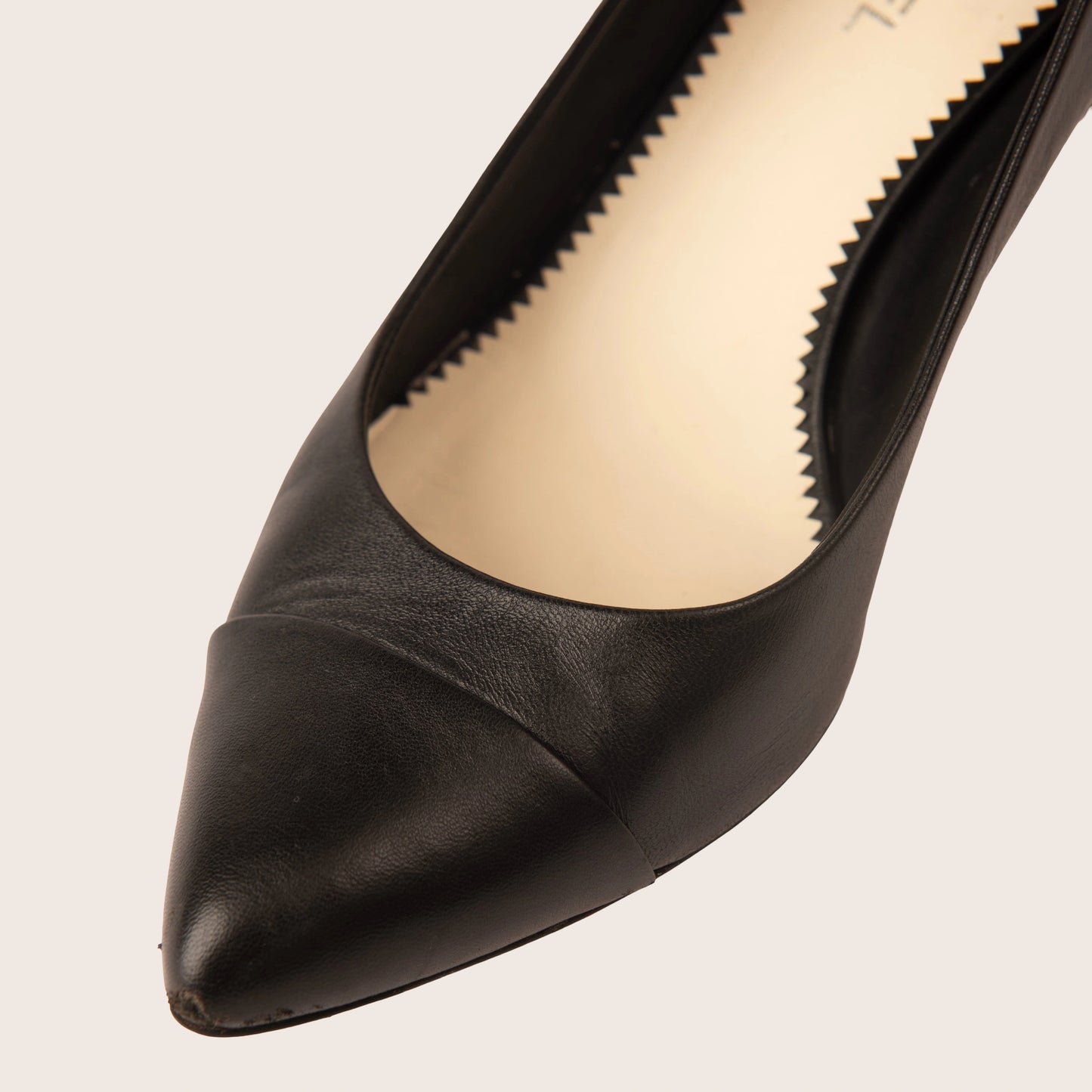 Chanel Black Leather Kitten Heel Pumps