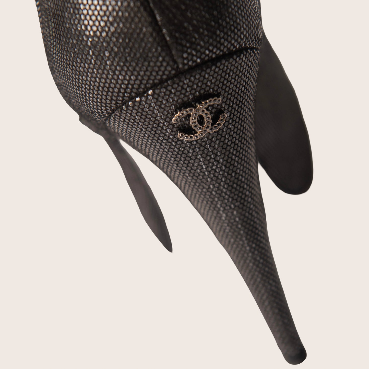 Chanel Dark Grey Metallic Leather Cap Toe Short Boots