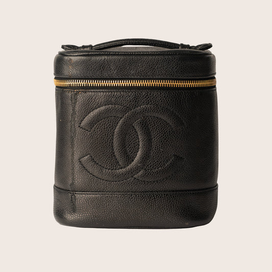 Chanel Black Caviar Leather Vanity Case