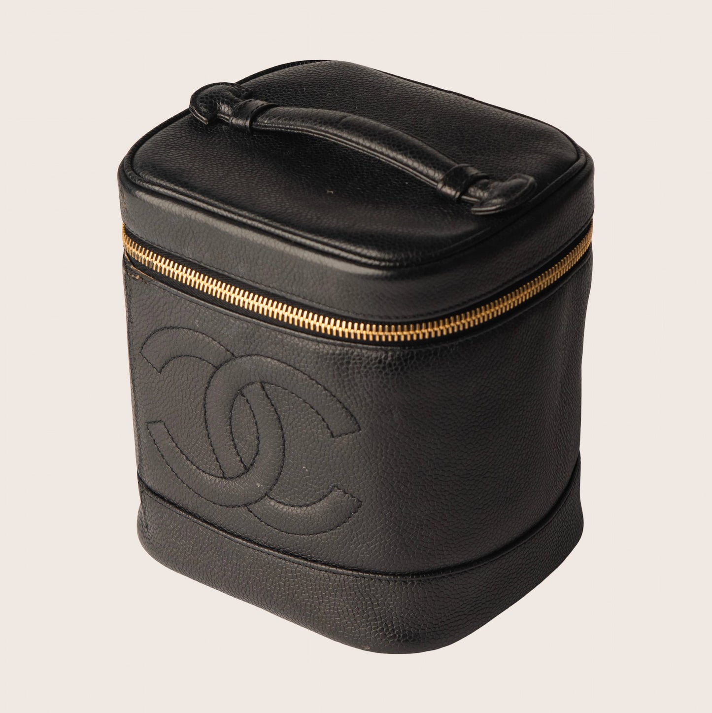 Chanel Black Caviar Leather Vanity Case