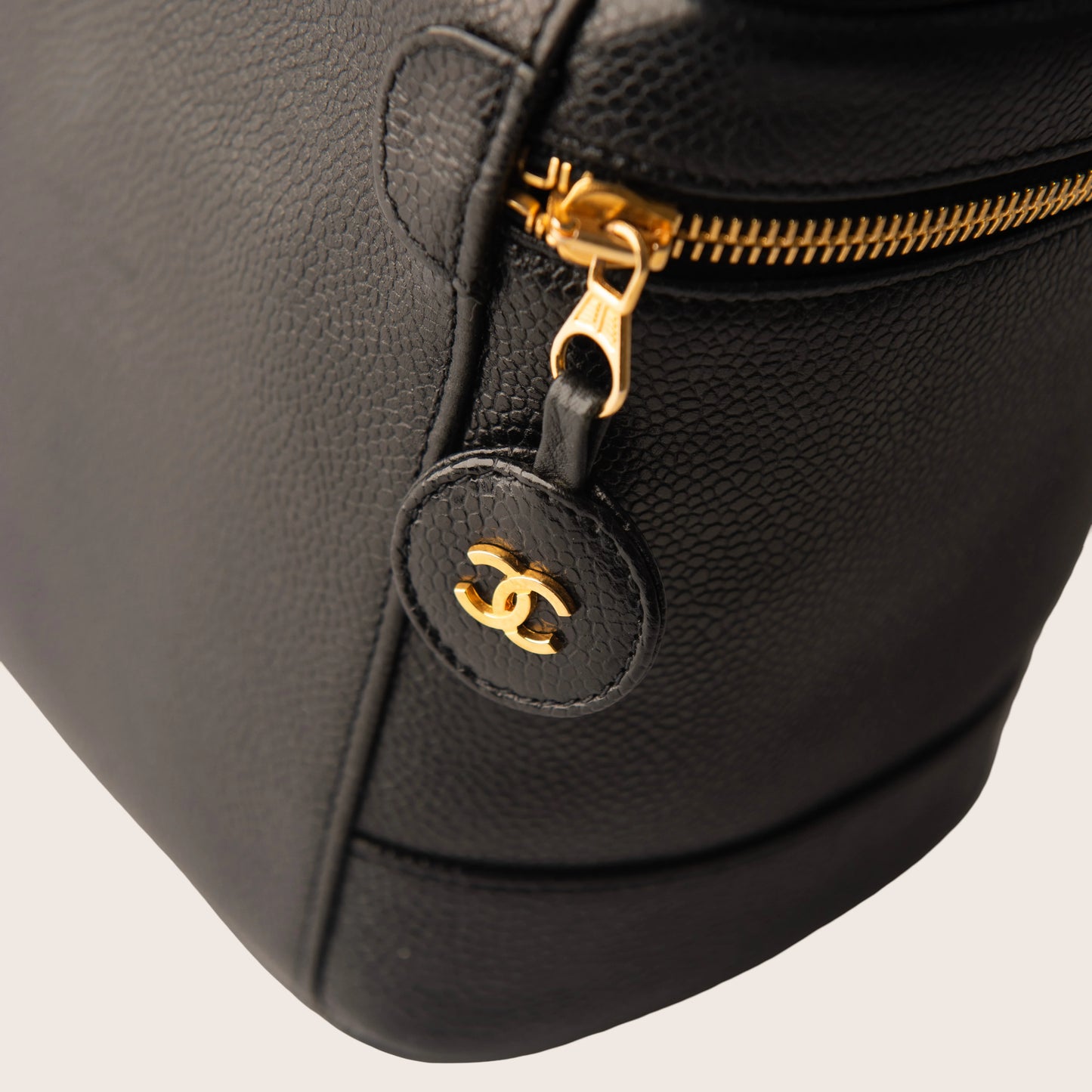 Chanel Black Caviar Leather Vanity Case