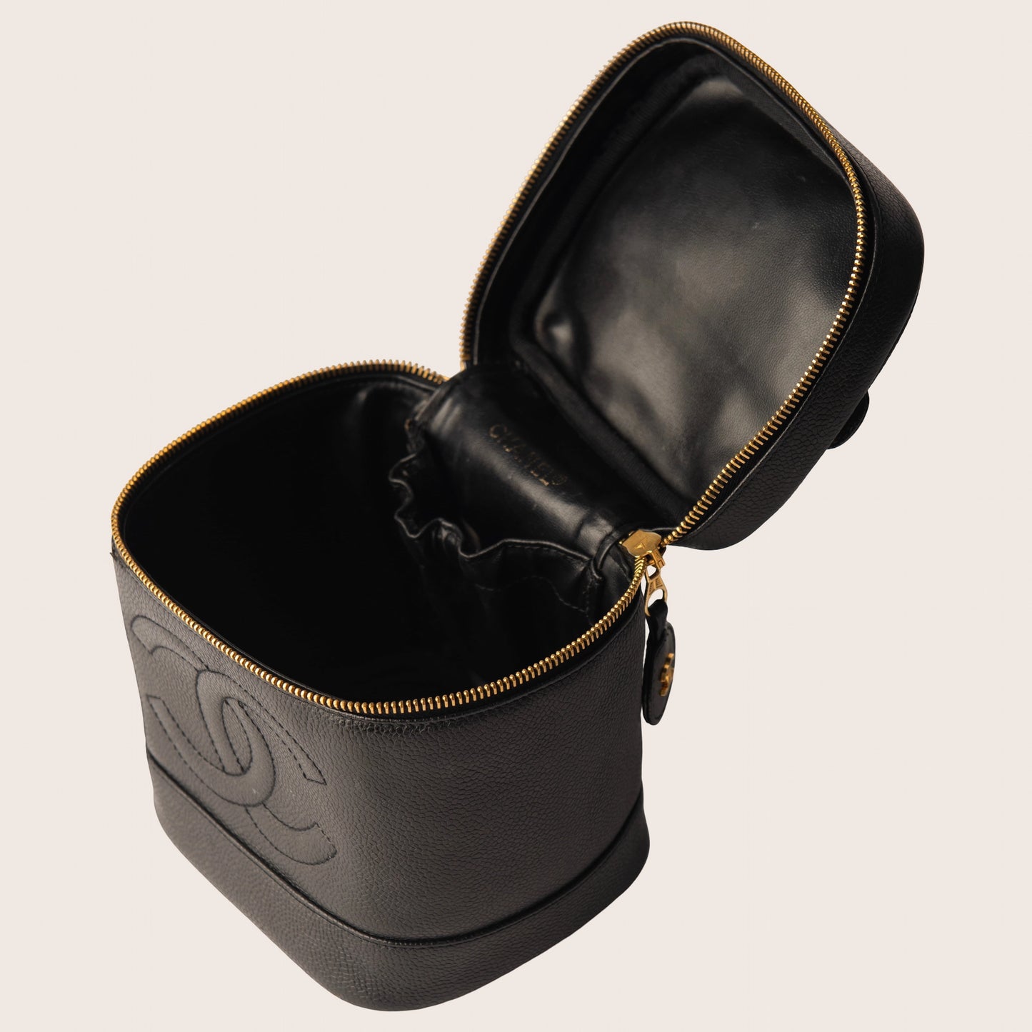 Chanel Black Caviar Leather Vanity Case