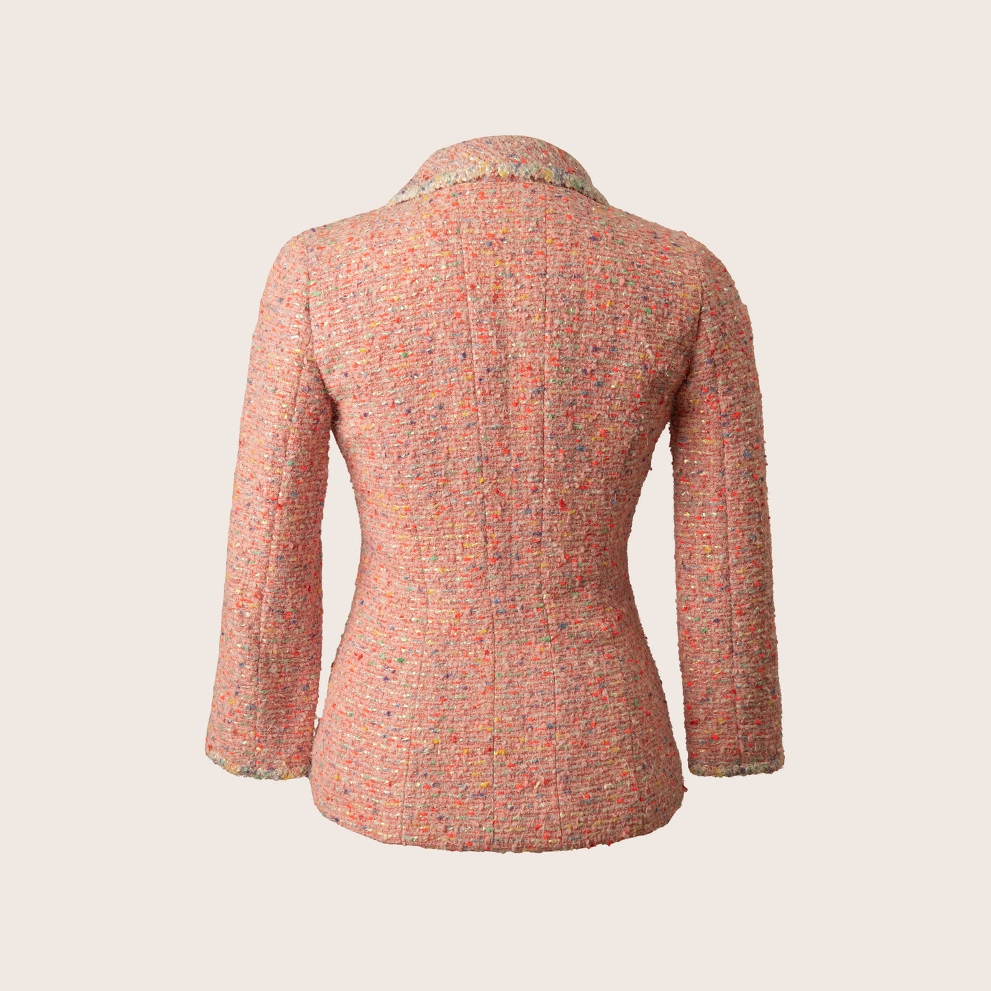 Chanel Pink Tweed Jacket with Multicolor Flecks