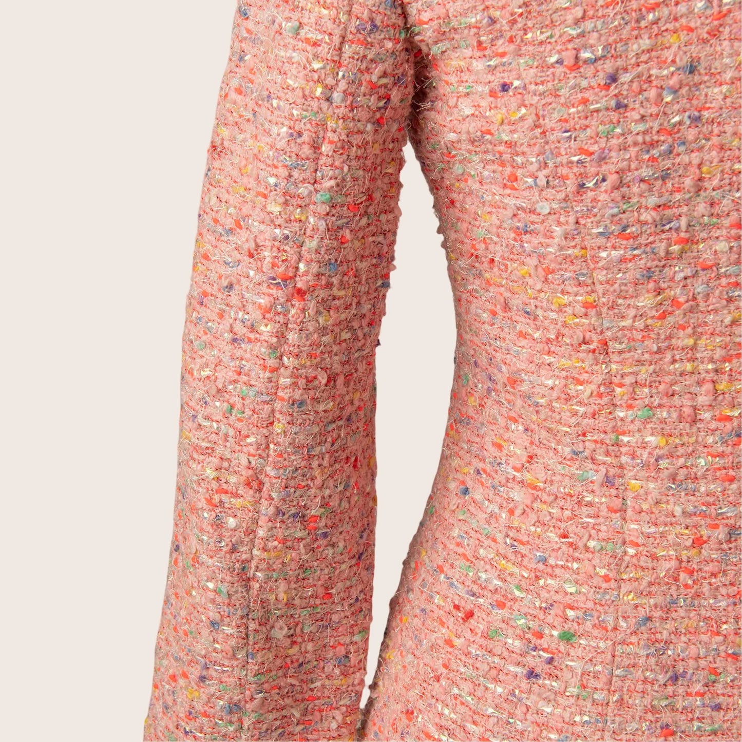 Chanel Pink Tweed Jacket with Multicolor Flecks