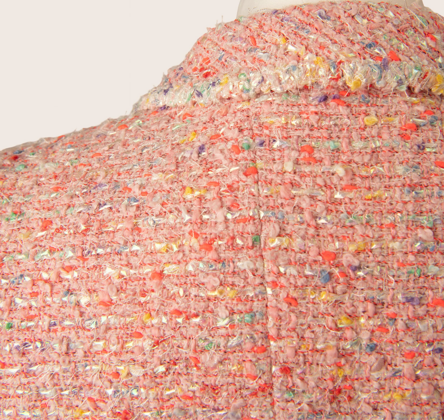 Chanel Pink Tweed Jacket with Multicolor Flecks
